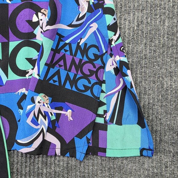 Bob Mackie Wearable Art Kimono Jacket Womens M Blue Silk Tango Dance Set - Picture 8 of 16